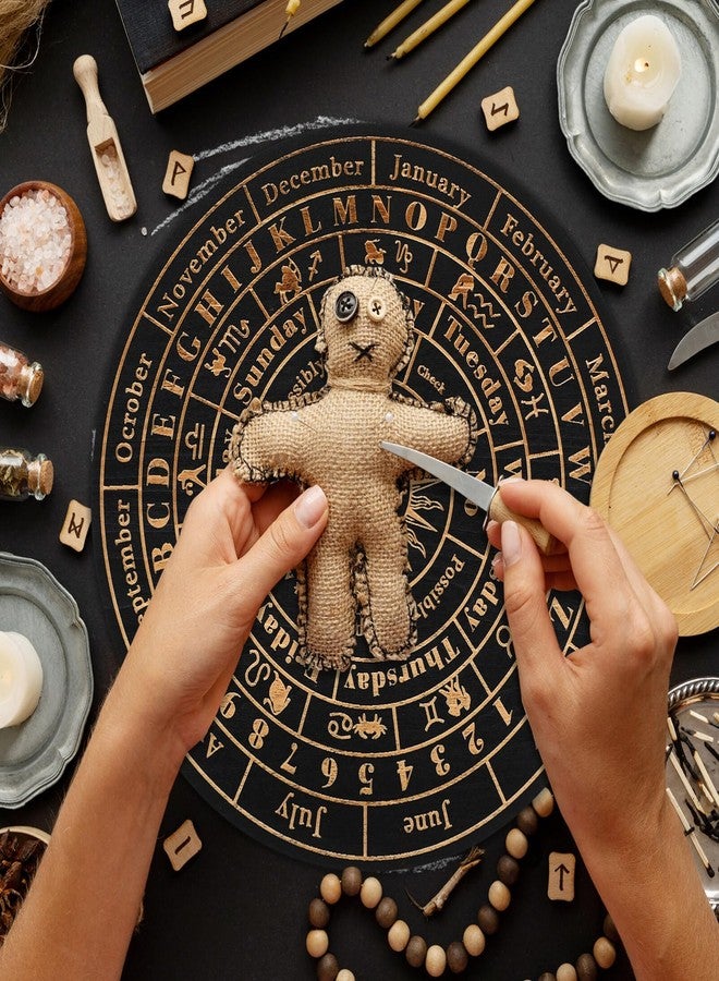 TOPPERFUN Divination Board, 10in Large Board, Wooden Crystal Dowsing Tarot Ornaments, Engraving for Divination, Ghost Hunting Tools, Treasure, Buried Objects - Image 5